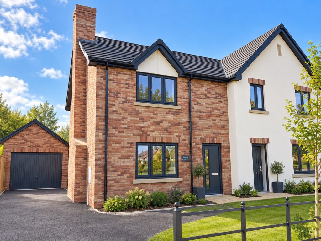 Plot 2, a two-bedroom Windsor semi-detached home with garage at The Mulberries, Dudleston Heath, near Ellesmere